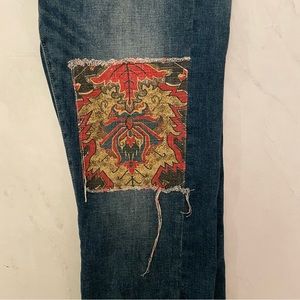 Anthropologie patchwork boyfriend jeans